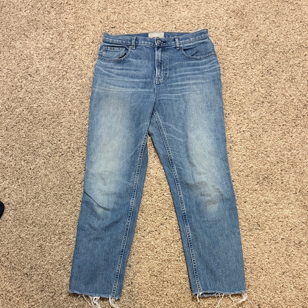 Everlane Straight Leg Jeans in Medium Blue Wash